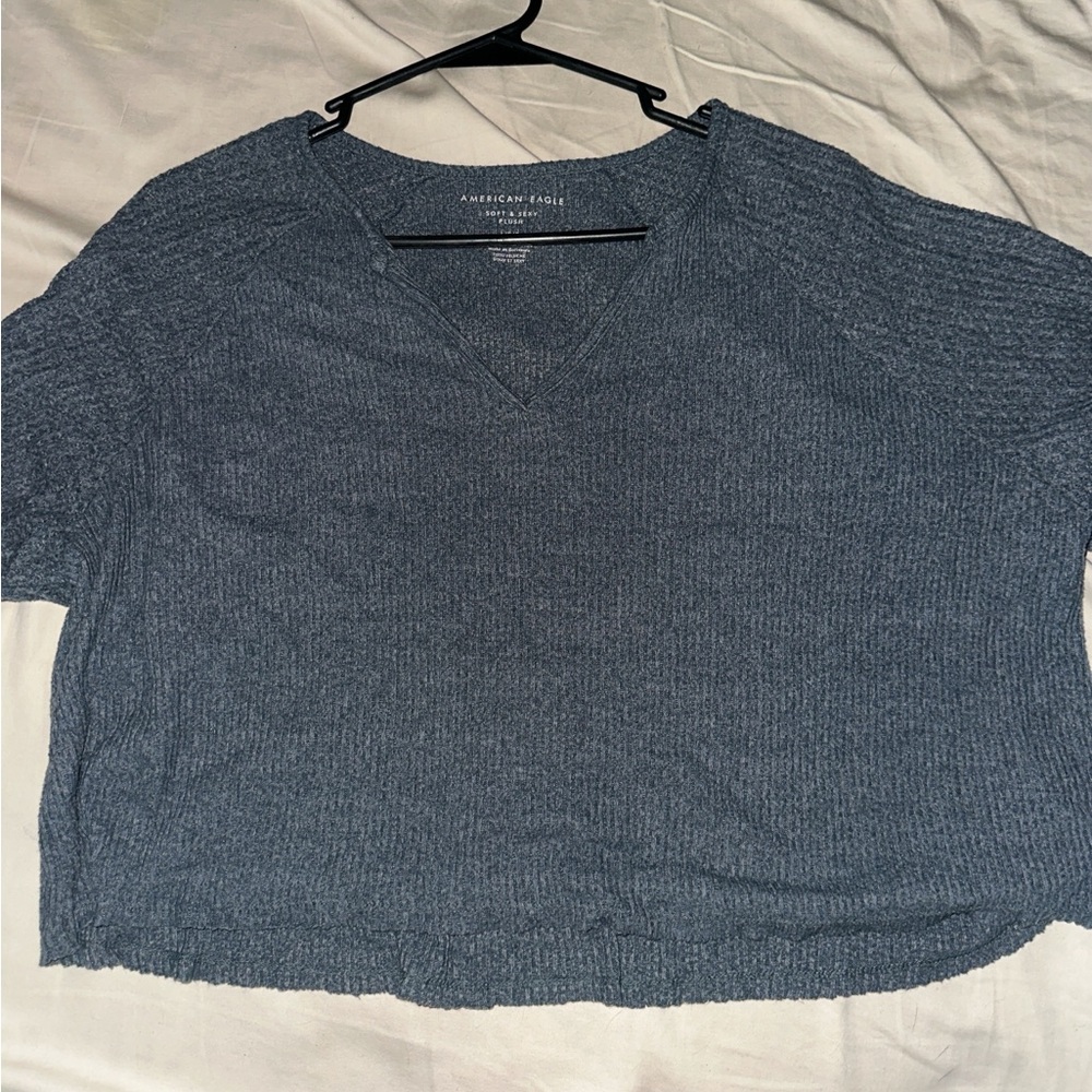 American Eagle Outfitters Soft & Sexy Plush Top in Blue